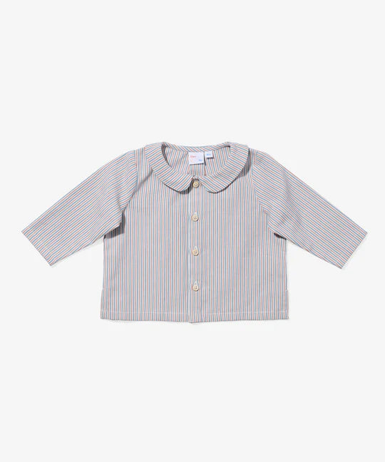 Jefferson Baby Shirt | Indigo Linen Stripe