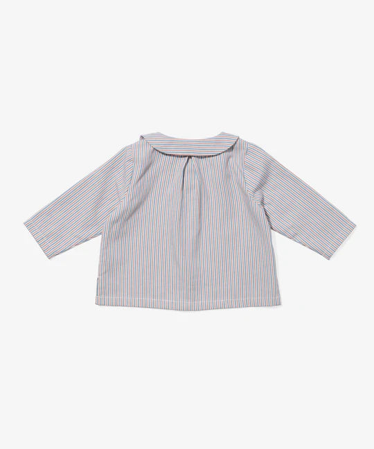 Jefferson Baby Shirt | Indigo Linen Stripe