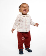 Jefferson Baby Shirt | Pomegranate Plaid