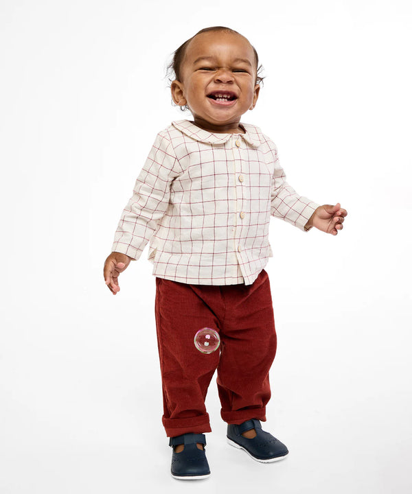 Jefferson Baby Shirt | Pomegranate Plaid