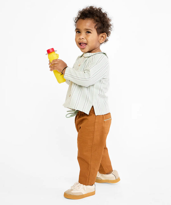 Jefferson Baby Shirt | Sage Chevron Stripe