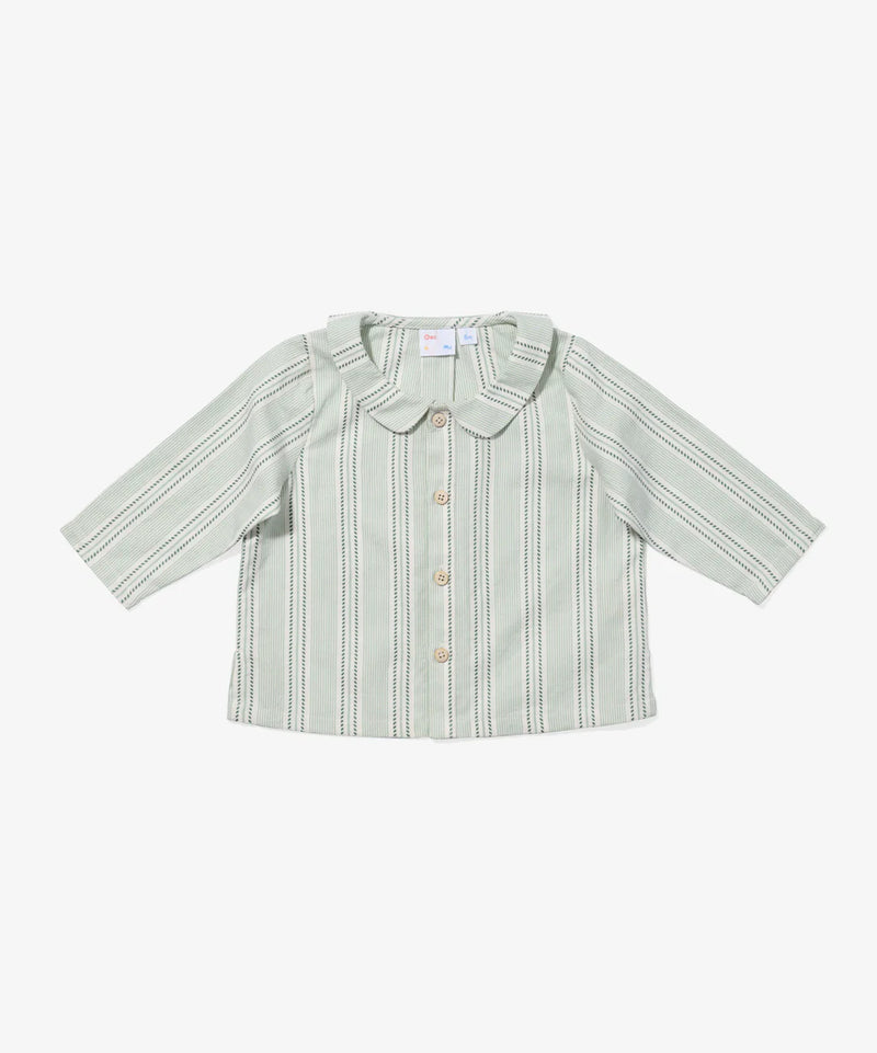 Jefferson Baby Shirt | Sage Chevron Stripe