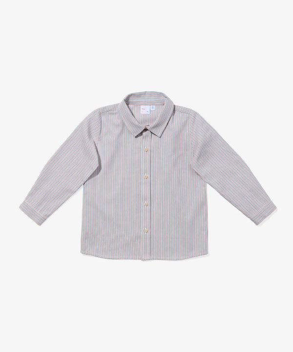 Jeffie Shirt | Indigo Linen Stripe