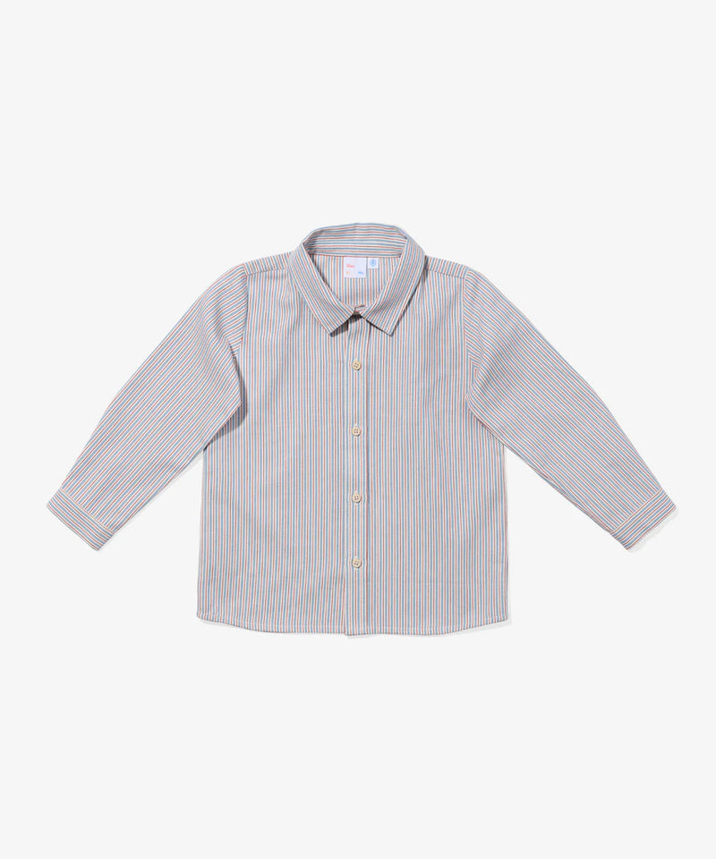 Jeffie Shirt | Indigo Linen Stripe