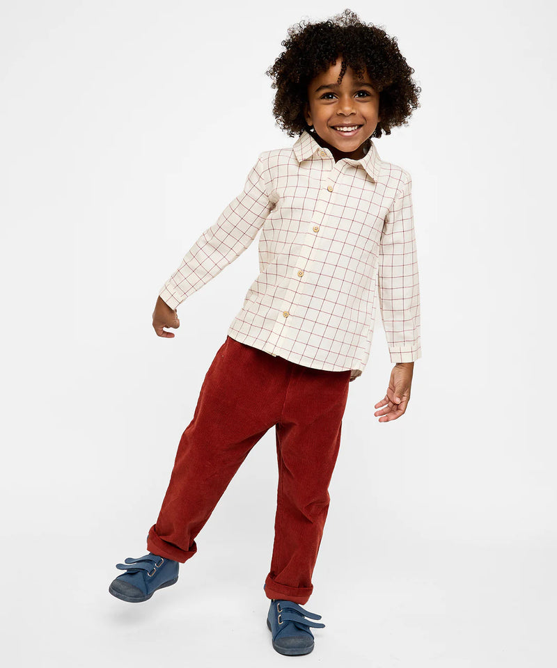 Jeffie Shirt | Pomegranate Plaid