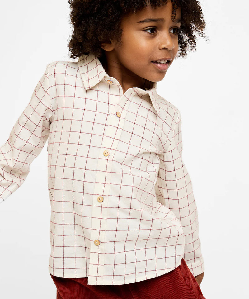 Jeffie Shirt | Pomegranate Plaid