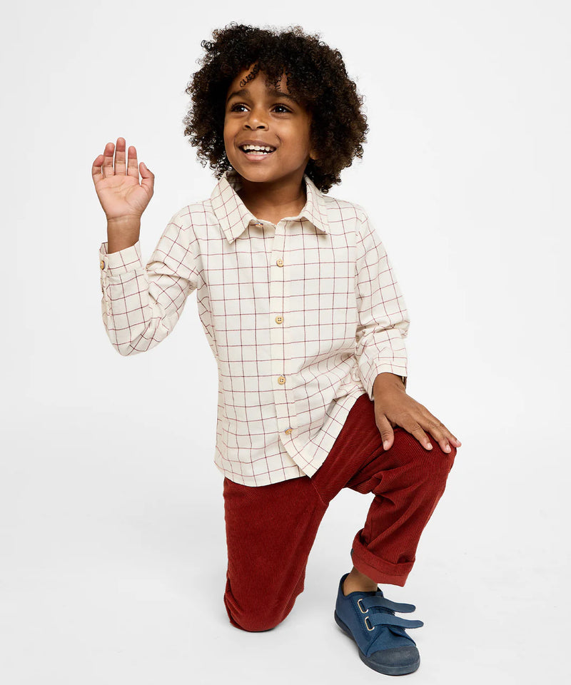 Jeffie Shirt | Pomegranate Plaid