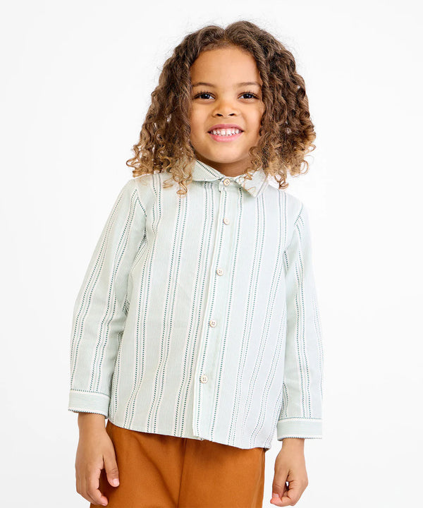 Jeffie Shirt | Sage Chevron Stripe