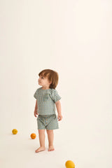 Baby Kanye Short | Blue Gingham Cotton
