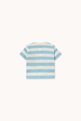 Stripes Baby Tee | Dusty blue / Offwhite