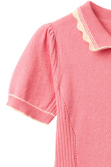 Knitted Peplum Dress | Pink