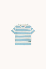 Stripes Baby Tee | Dusty blue / Offwhite