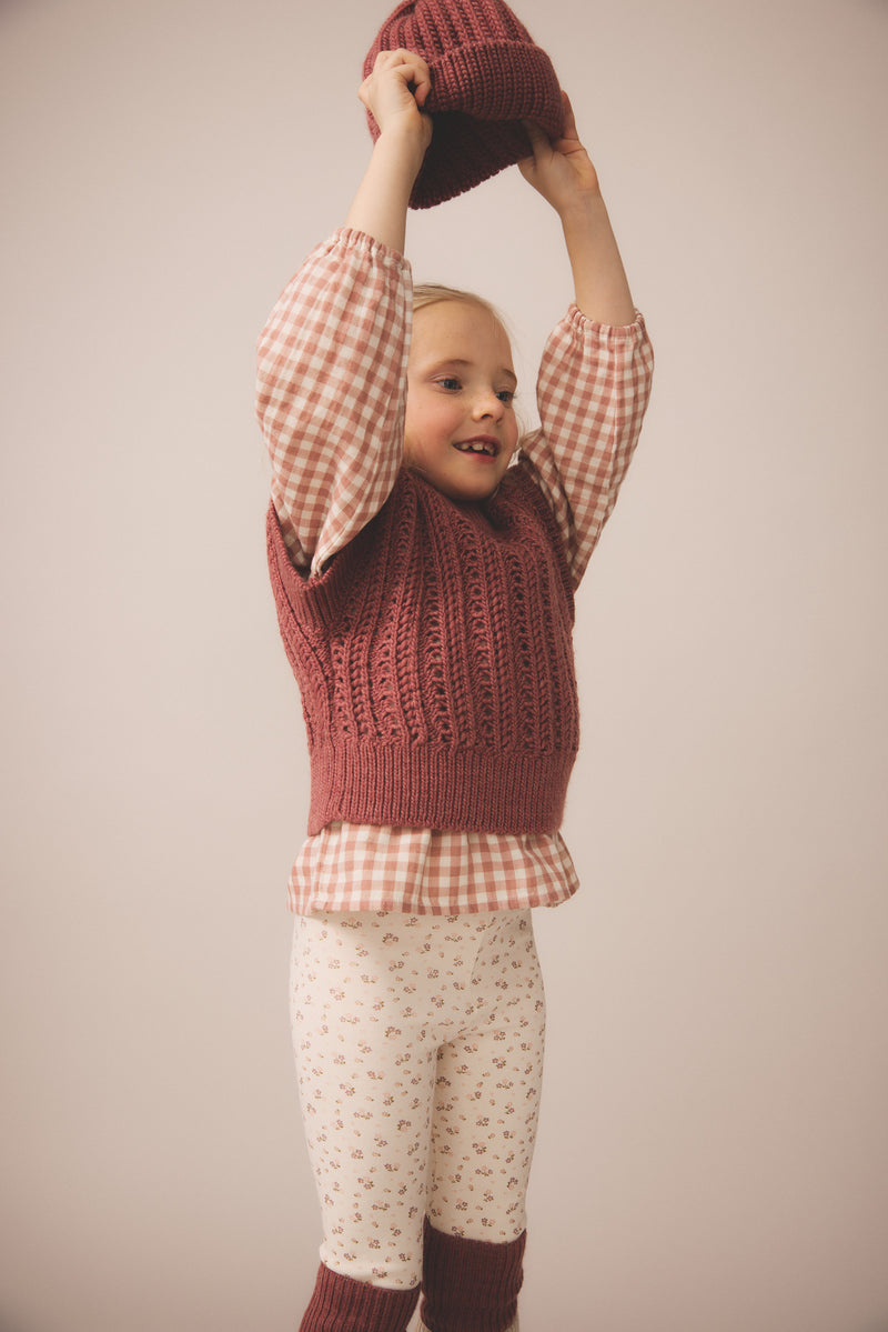Stretch Legging | Calico Print - Rosewood