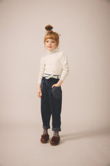 Snap Turtleneck | Calico Print PTL - Rosewood