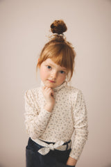 Snap Turtleneck | Calico Print PTL - Rosewood