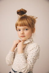 Snap Turtleneck | Calico Print PTL - Rosewood