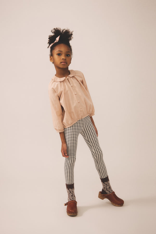 Stretch Legging | Gingham Print - Shale