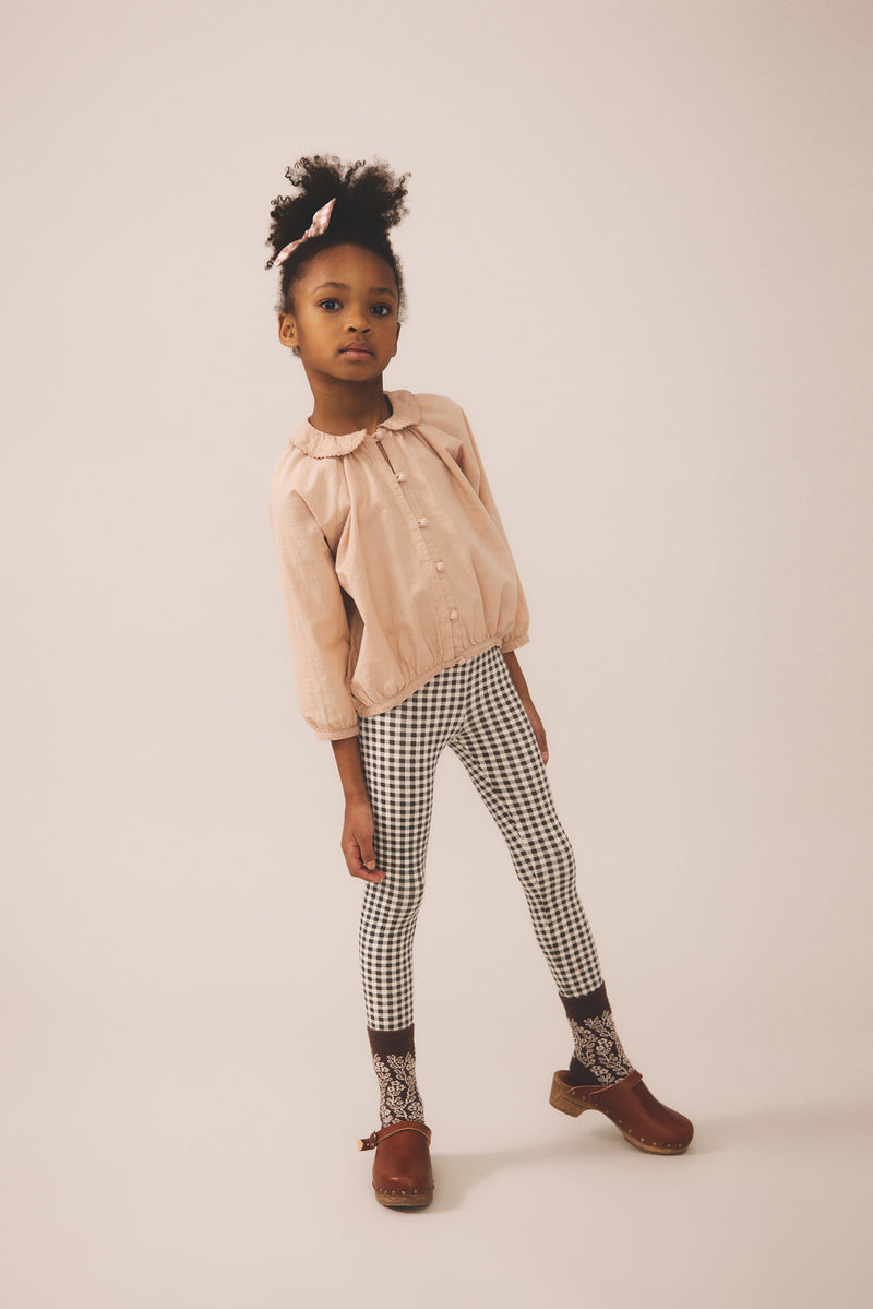 Stretch Legging | Gingham Print - Shale