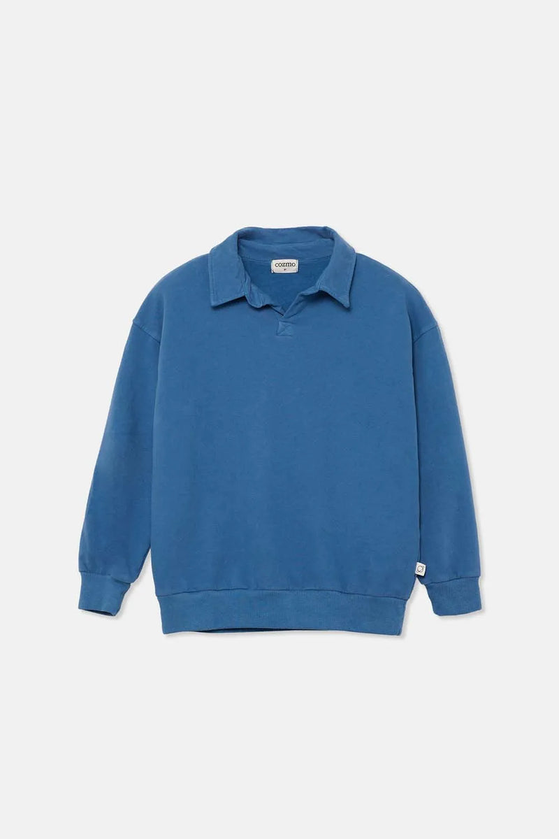 Soft Fleece Polo Kids Sweatshirt | Blue