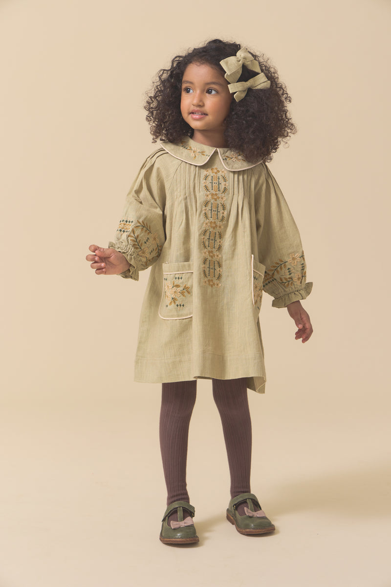 Marie Dress | Faded Moss