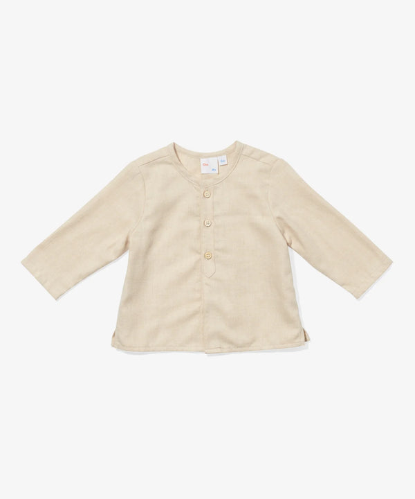Baby Lupo Shirt | Oatmeal Flannel