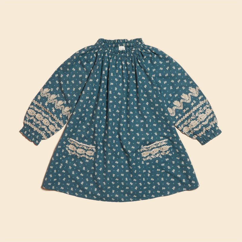 Apolina Meera Dress | Pansy Garden Lake | Marigold Modern Kids