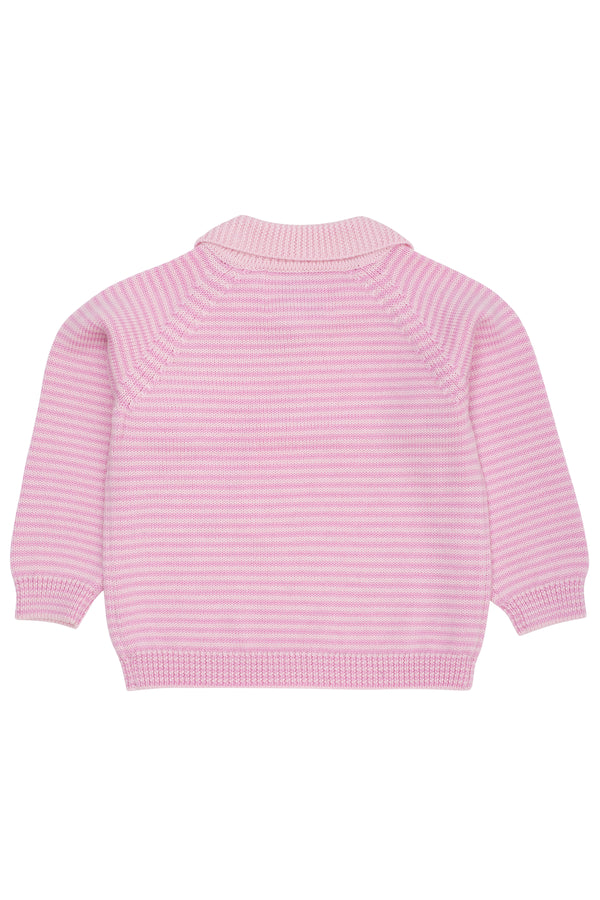 Merino Striped Blouse with Collar | Ballerina/Syringa Stripe