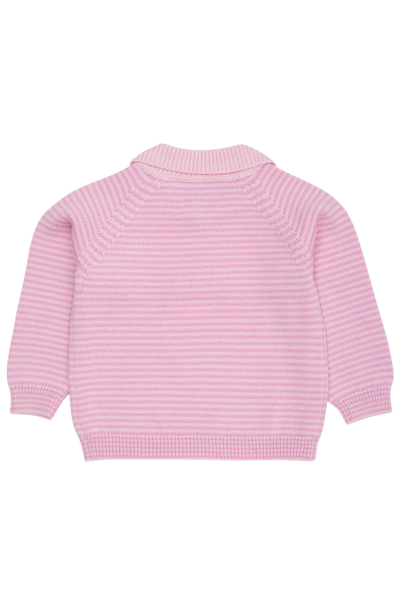 Merino Striped Blouse with Collar | Ballerina/Syringa Stripe