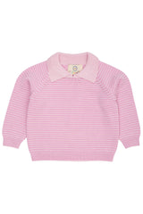 Merino Striped Blouse with Collar | Ballerina/Syringa Stripe