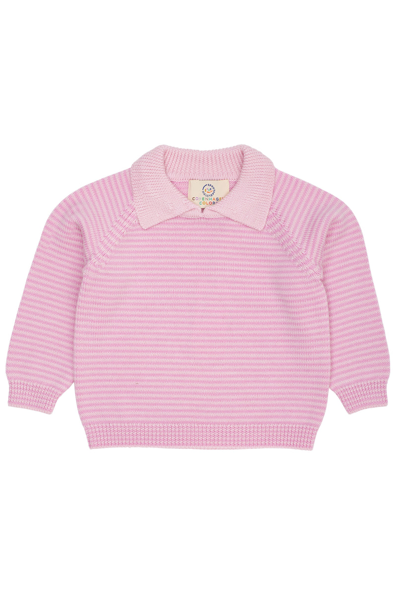Merino Striped Blouse with Collar | Ballerina/Syringa Stripe