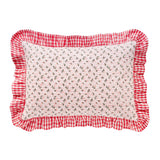 Herukka Stripe Frill Cushion | Strawberry