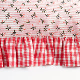 Herukka Stripe Frill Cushion | Strawberry