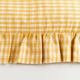 Aada Gingham Frill Cushion | Buttercup