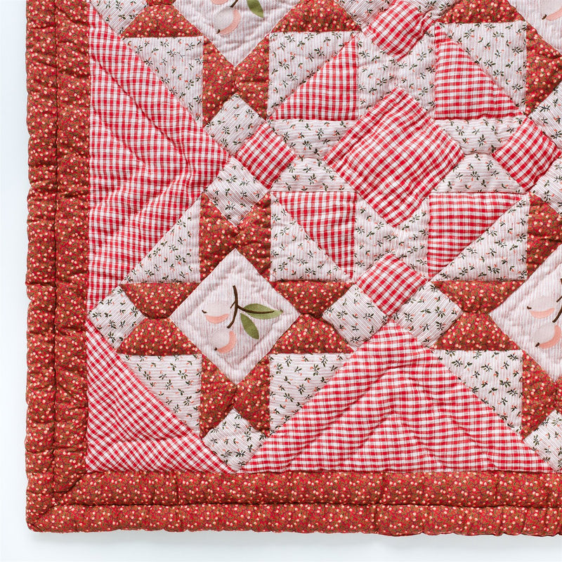 Aada Gingham Embroidered Patchwork Quilt Baby