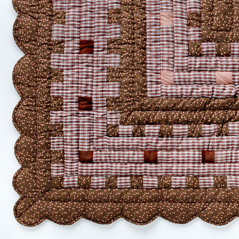 Chocolate Gingham Patchwork Quilt Baby