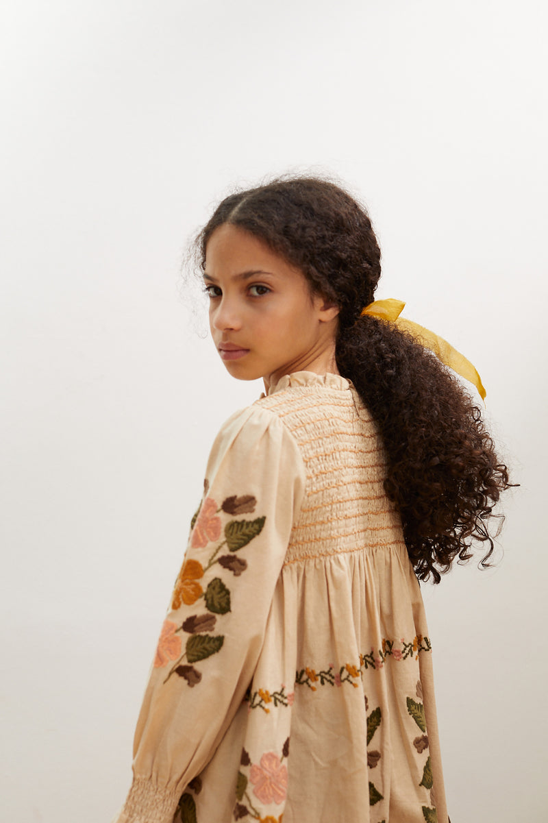 Apolina Mia Dress | Almond | Marigold Modern Kids