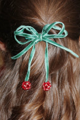 2 Pack Cherry Bow Hair Clips | Smoke Pine