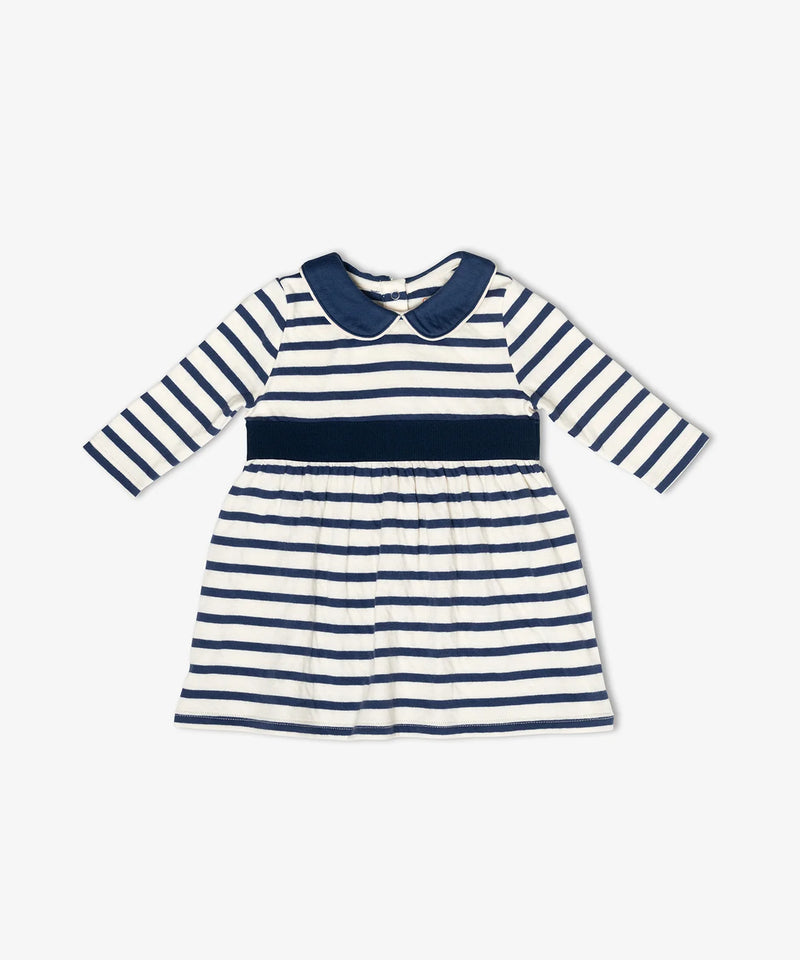 Marie Clare Baby Dress | Navy Stripe