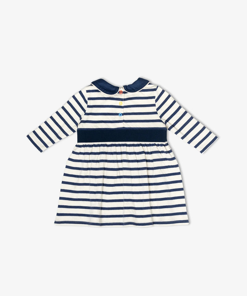 Marie Clare Baby Dress | Navy Stripe