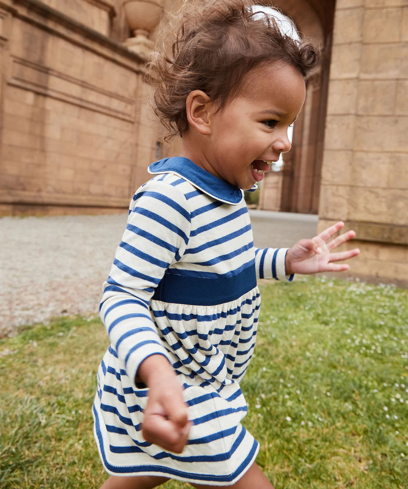 Marie Clare Baby Dress | Navy Stripe