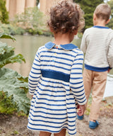 Marie Clare Baby Dress | Navy Stripe