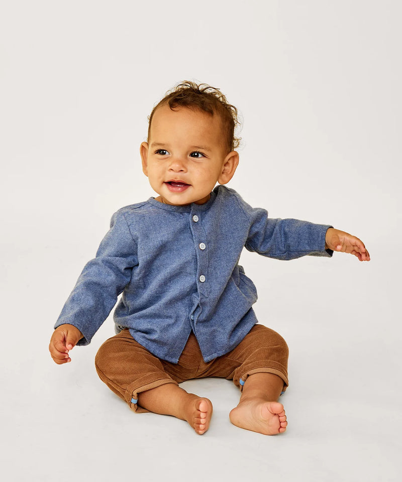 Lupo Baby Shirt | Blue Flannel