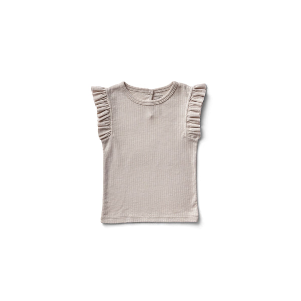 Frill Tee | Dove Pointelle