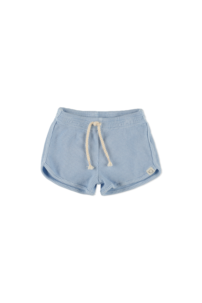 Organic Waffle Baby Shorts | Blue