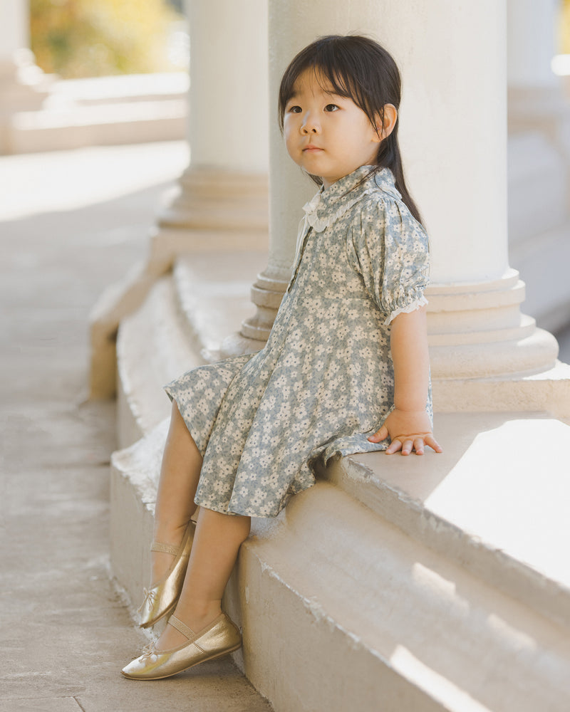 Sara Dress | Aqua Ditsy