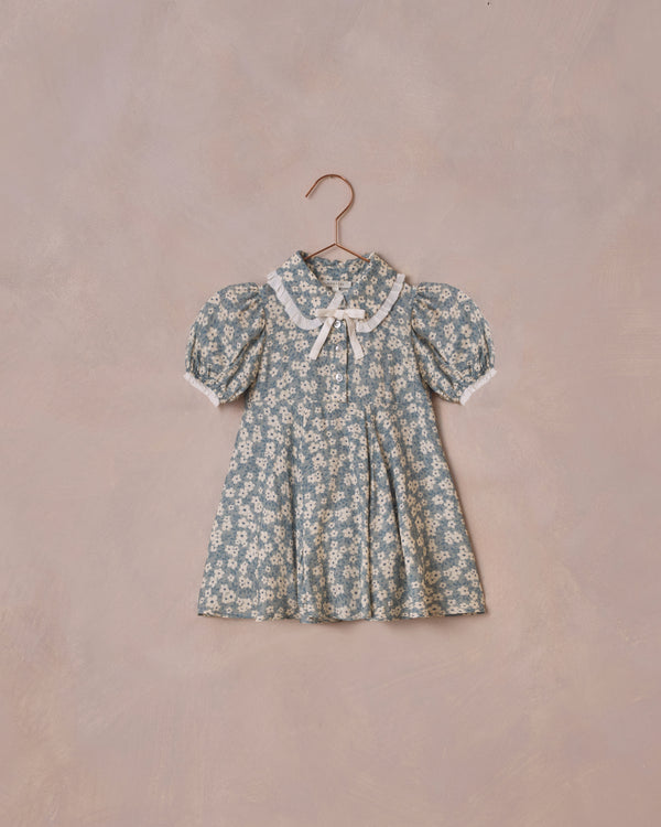 Sara Dress | Aqua Ditsy