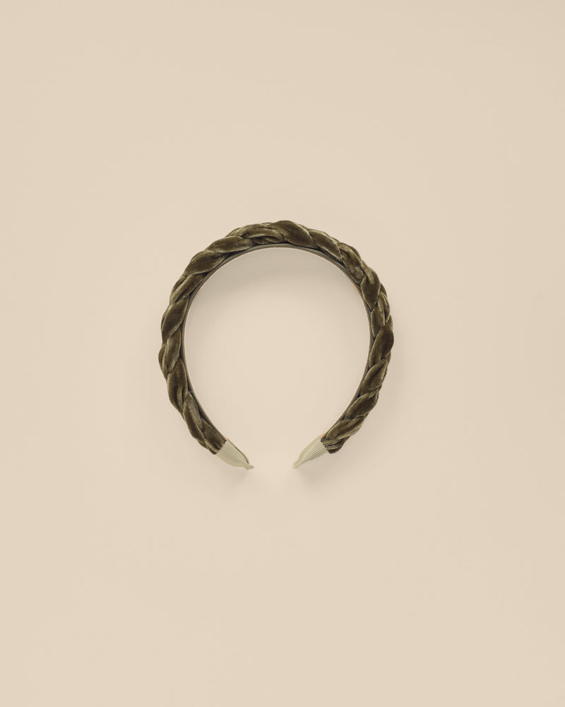 Velvet Braided Headband | Olive