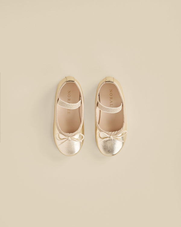 Ballet Flats | Metallic Ecru