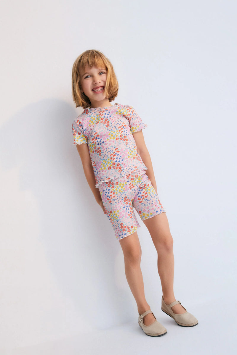 Nicolette Biker Short Anemone Print