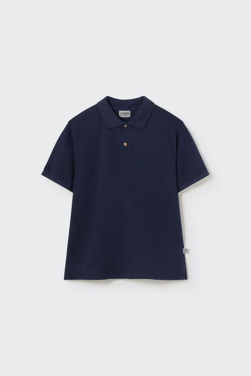 Cotton Pique Polo Shirt | Navy